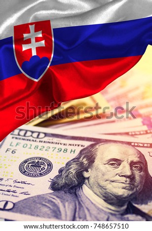 Grunge colorful flag Slovakia, with copyspace for your text or images.