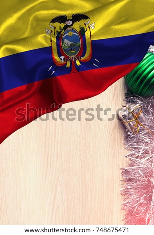 Grunge colorful flag Ecuador, with copyspace for your text or images. Congratulations on Christmas and New Year.