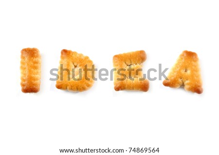Biscuits letters. Words "IDEA".
