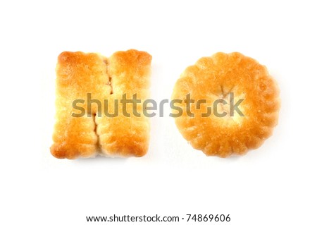 Biscuits letters. Words "NO".
