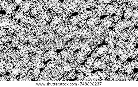 Abstract winter black and white background with snowflakes. Design element for brochure, advertisements, flyer, web and other graphic designer works. Vector clip art.