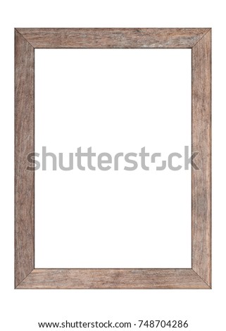 Wood frame or photo frame isolated on white background. Object with clipping path