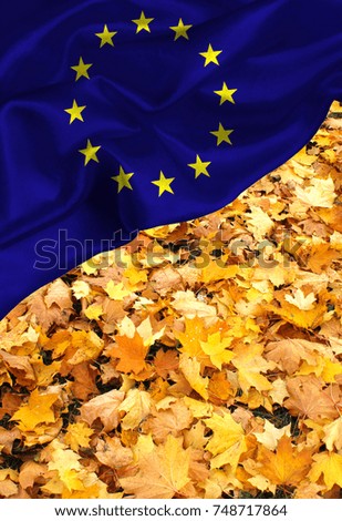 Grunge colorful flag European Union, with copyspace for your text or images.