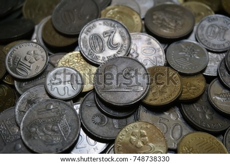 coins from the piggy bank