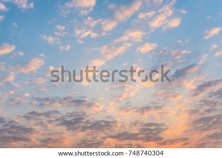 Beautiful sunrise sky and cloud in the morning