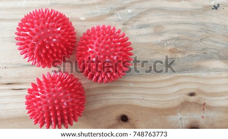 Rubber balls have touch buttons for kindergarten children.