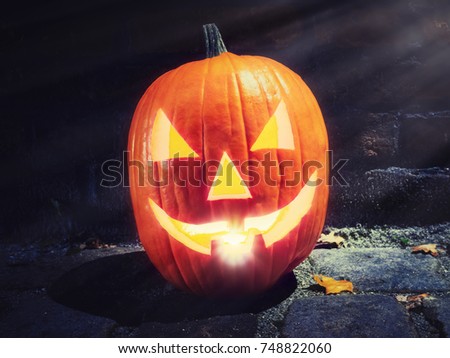 a creepy halloween pumpkin