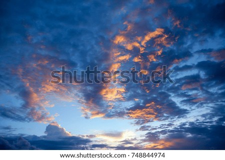 clouds on sky in the evening, Sky background 