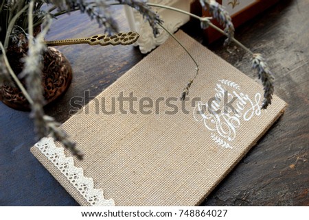 Vintage guest book Royalty-Free Stock Photo #748864027