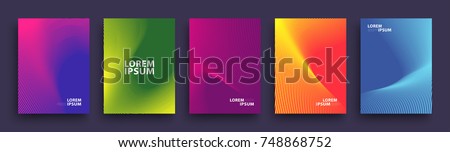 Simple Modern Covers Template Design. Set of Minimal Geometric Halftone Gradients for Presentation, Magazines, Flyers, Annual Reports, Posters and Business Cards. Vector EPS 10 Royalty-Free Stock Photo #748868752