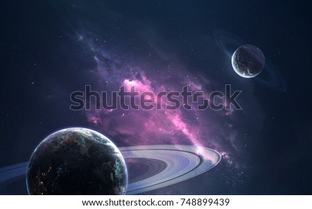Planets and clouds of star dust . Deep space image, science fiction fantasy in high resolution ideal for wallpaper and print. Elements of this image furnished by NASA