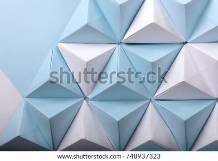 Abstract blue tone paper poly made from tetrahedron background. Usefull for business cards and web.