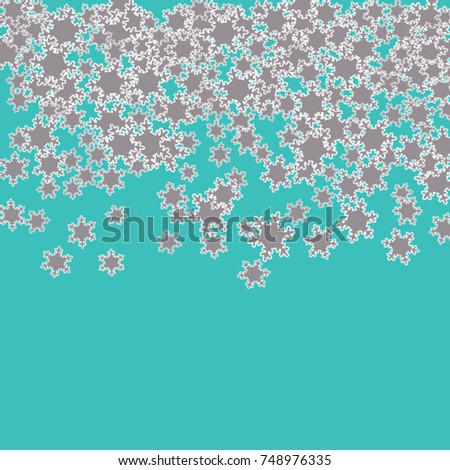 Vector Confetti Background Pattern. Element of design. Silver snowflakes on a blue background