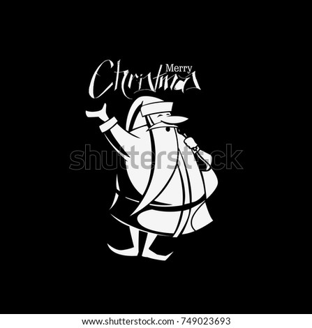 Christmas Background Santa Claus isolate white background, vector illustration