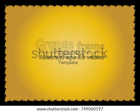 Golden Grunge Frame. Vector Illustration.
