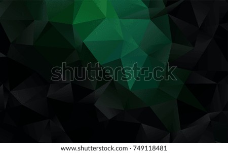 Dark Green vector polygonal background. Triangular geometric sample with gradient.  A completely new template for your business design.