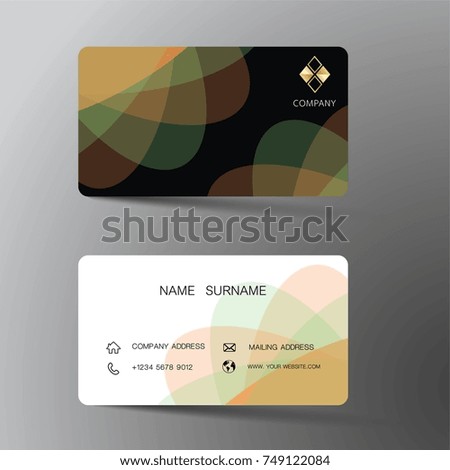 Modern business card template design. With inspiration from the Geometric. Contact card for company. Two sided black and white . Vector illustration. 