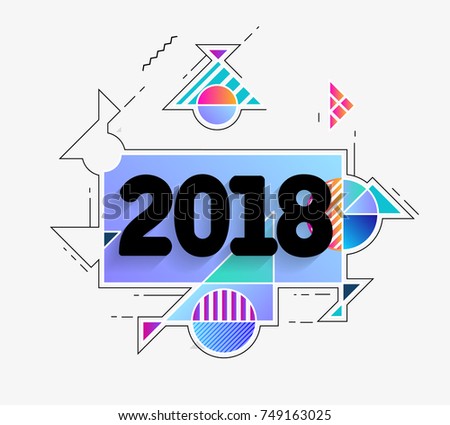 Happy new year 2018 vector background