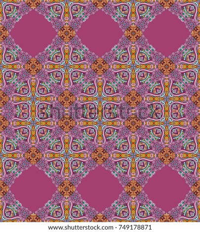 Vector abstract ethnic ornamental color seamless pattern