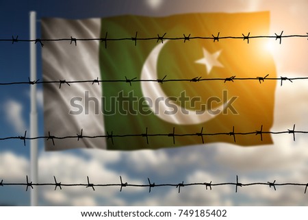 Flag with original proportions. Flag of the Pakistan