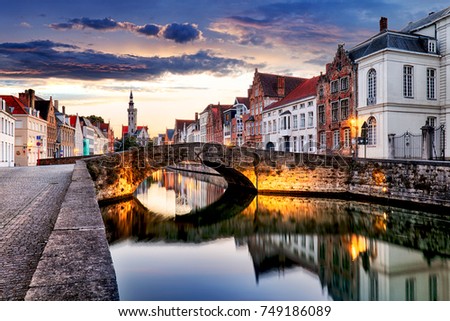 Bruges cityscape, Belgium Royalty-Free Stock Photo #749186089
