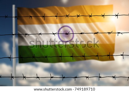 Flag with original proportions. Flag of the India