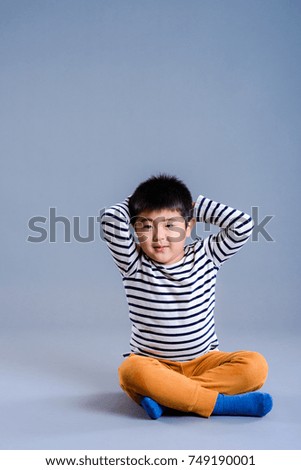 japanese child in studio portrait