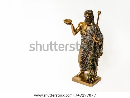 Hippocrates statue on white background
