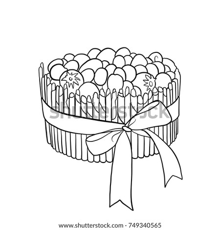 Cake, desert food vector illustration