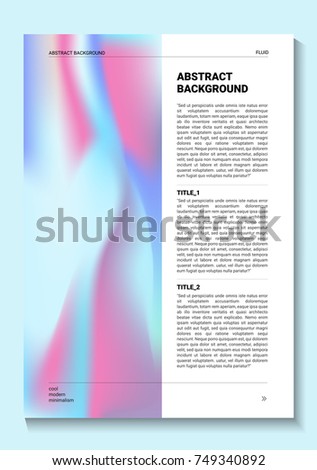 Modern fluid abstract background. Vector template. Holographic