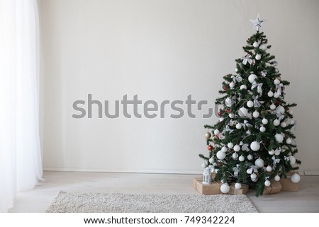 Christmas tree with presents new year decor