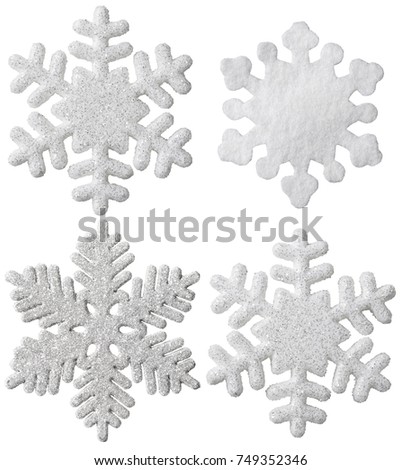 Snowflake Isolated Christmas Hanging Decoration, White Snow Flake Ornament, New Year Toy