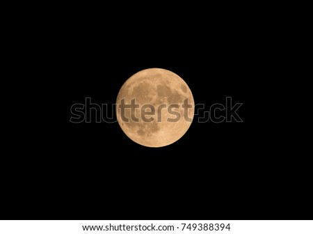 Moon in the dark night. Full moon.