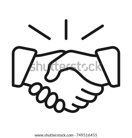 Handshake icon. Deal symbol. Line style