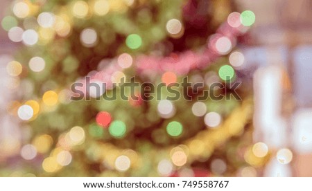 Abstract blur image of Green Christmas Tree for background usage . (vintage tone)