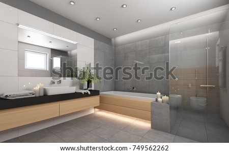 Bright Bathroom With Candles 