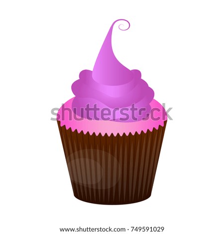Cupcake isolated on white background, Vector illustration