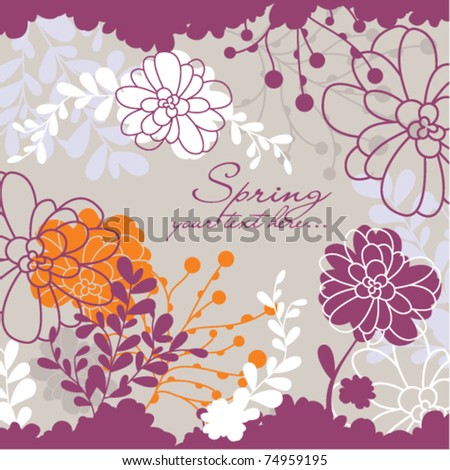 spring floral card with free space for your text