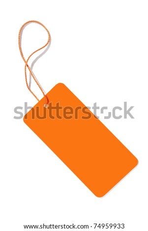 An image of an orange label isolated on white