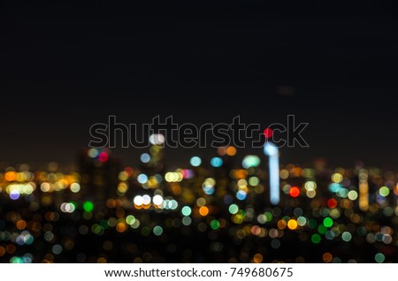 Los Angeles city at night with lights focused off