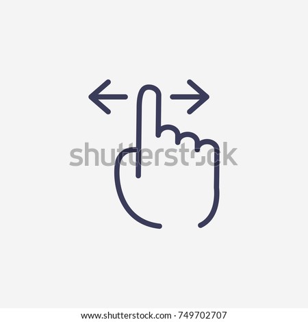 Outline finger swipe  icon illustration vector symbol Royalty-Free Stock Photo #749702707