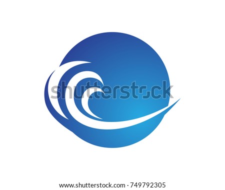 Waves beach logo and symbols