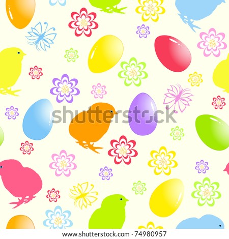 vector illustration of a seamless easter background