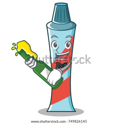 With beer toothpaste character cartoon style