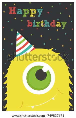 monster party card design. vector illustration

