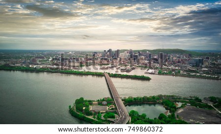 Drone view of Montreal