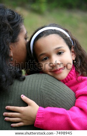 A mixed race mother and daughter