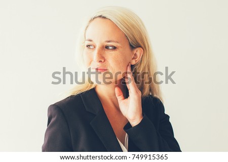 Studio portrait of troubled young businesswoman