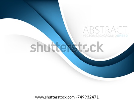 Blue vector background curve line overlap layer on white space for text and background design