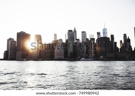 Manhattan scene from sea, New York, United States